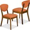 Best Choice Products 2-Piece Mid-Century Modern Wood & Upholstered Dining Chair Set